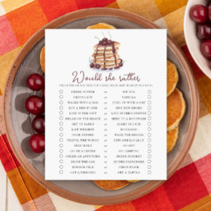 Would she rather Pancakes baby shower game