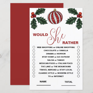 Would She Rather Winter Bridal Game
