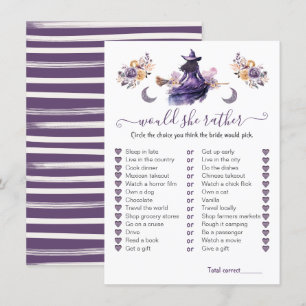 Would She Rather Witch hitch Bridal Shower game Invitation