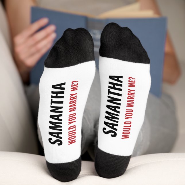 Would You Marry Me? Custom Name Marriage Proposal Socks (Bottom)