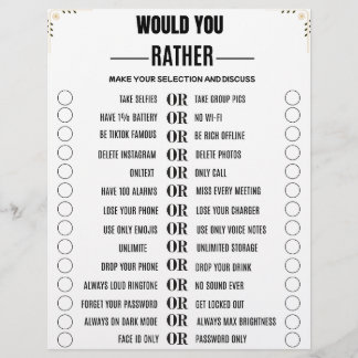 Would You Rather – Tech & Social Media Edition Custom Letterhead