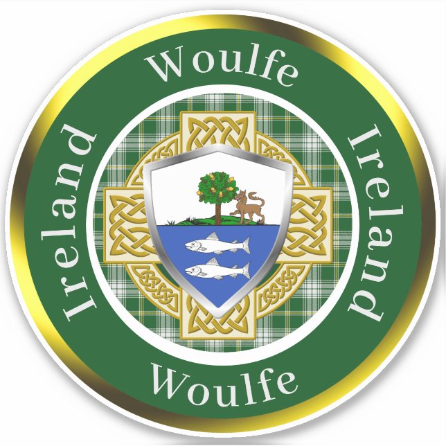 Woulfe Irish Shield/Celtic Cross Personalised (Front)