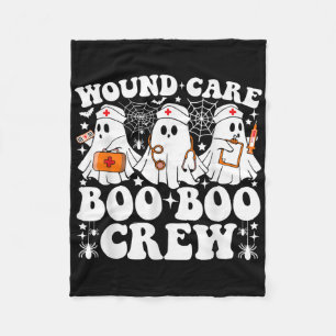 Wound Care Boo Boo Crew Nurse Funny Ghost Hallowee Fleece Blanket