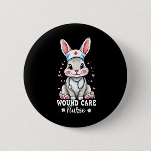 Wound Care Nurse Bunny With Stethoscope Easter Nur 6 Cm Round Badge