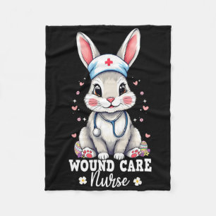 Wound Care Nurse Bunny With Stethoscope Easter Nur Fleece Blanket