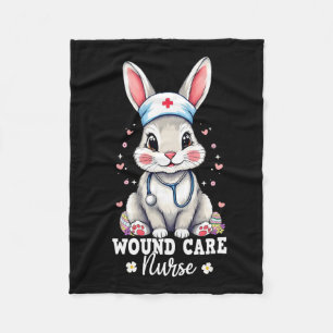 Wound Care Nurse Bunny With Stethoscope Easter Nur Fleece Blanket