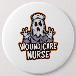 Wound Care Nurse Ghoul Ghost Nurse Halloween Gift 6 Cm Round Badge