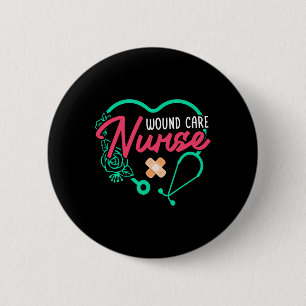 Wound Care Nurse Heart Stethoscope 6 Cm Round Badge