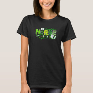 Wound Care Nurse St. Patricks Day Love Stethoscope T-Shirt