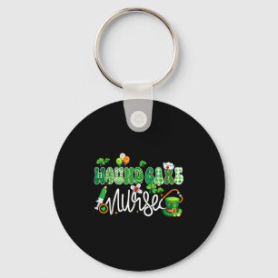 Wound care nurse stethoscope lucky shamrock st key ring