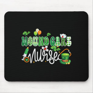 Wound Care Nurse Stethoscope Lucky Shamrock St Mouse Pad