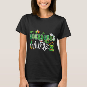 Wound Care Nurse Stethoscope Lucky Shamrock St T-Shirt