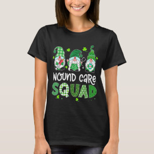 Wound Care Squad Gnome Nurse Lucky Shamrock St T-Shirt