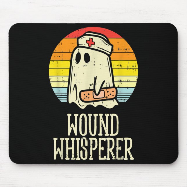 Wound Whisperer Ghost Nurse Boo Halloween Nursing  Mouse Pad (Front)