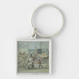 Wounded French Soldiers Entering Paris Key Ring