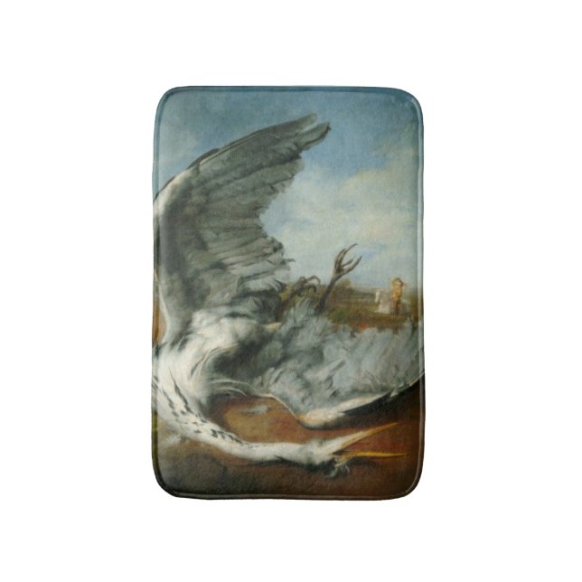 Wounded Heron (by George Frederick Watts) Bath Mat (Front Vertical)