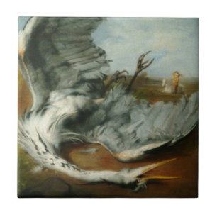 Wounded Heron (by George Frederick Watts) Ceramic Tile