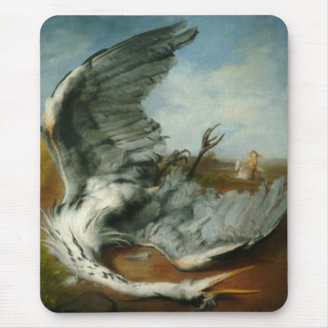 Wounded Heron (by George Frederick Watts) Mouse Pad (Front)