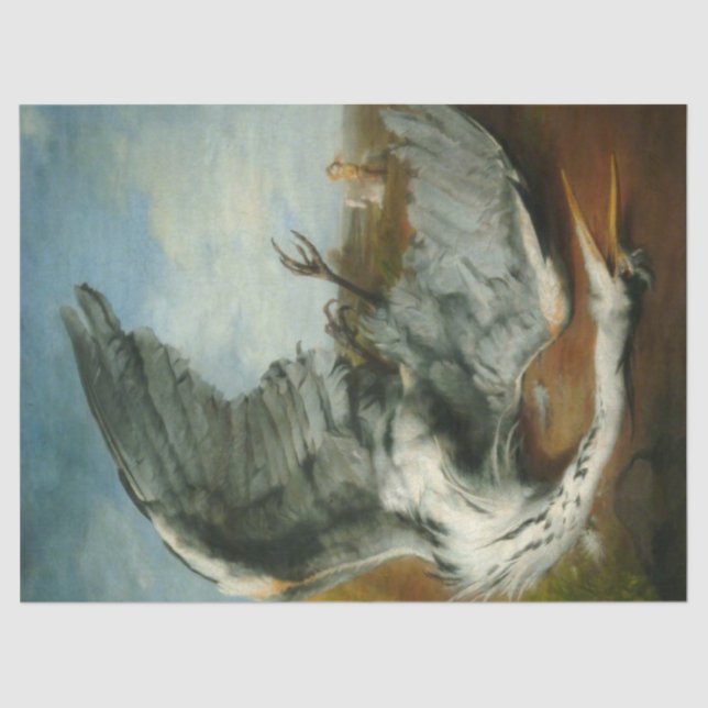 Wounded Heron (by George Frederick Watts) Tissue Paper (Front)