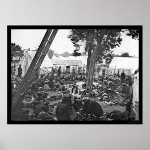 Wounded Soldiers in the Civil War Hospital 1862 Poster