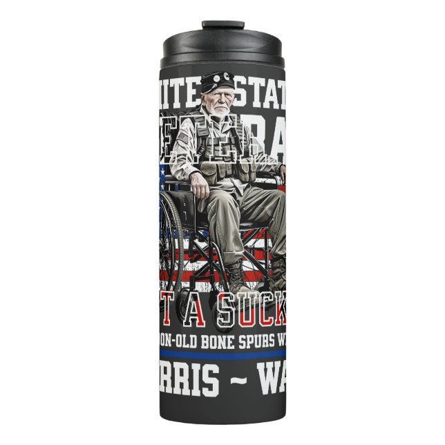 Wounded Veterans For Harris Walz 2024  Thermal Tumbler (Front)