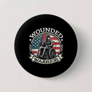 Wounded Warrior American Hero Veteran Military Sup 6 Cm Round Badge
