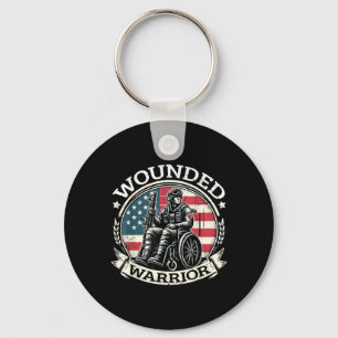 Wounded Warrior American Hero Veteran Military Sup Key Ring