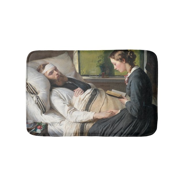 Wounded Warrior (by Elisabeth Jerichau-Baumann) Bath Mat (Front)
