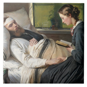 Wounded Warrior (by Elisabeth Jerichau-Baumann) Ceramic Tile