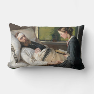 Wounded Warrior (by Elisabeth Jerichau-Baumann) Lumbar Cushion