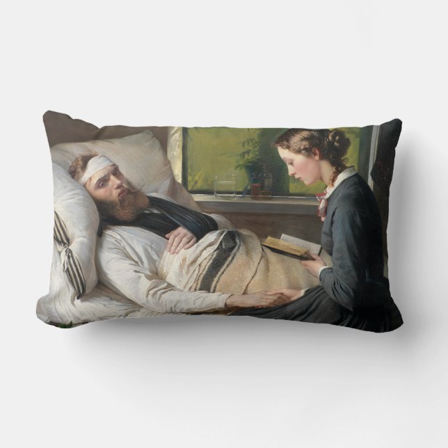 Wounded Warrior (by Elisabeth Jerichau-Baumann) Lumbar Cushion (Front)