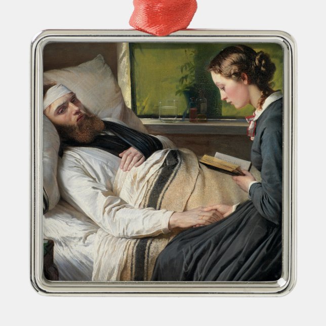 Wounded Warrior (by Elisabeth Jerichau-Baumann) Metal Ornament (Front)