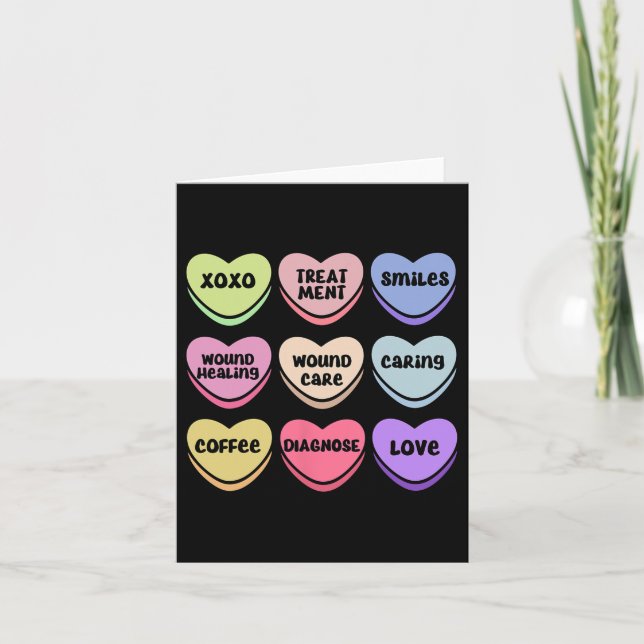 Wounds Wound Care Nurse Valentines Heart Wound Nur Card (Front)