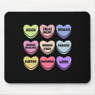 Wounds Wound Care Nurse Valentines Heart Wound Nur Mouse Pad