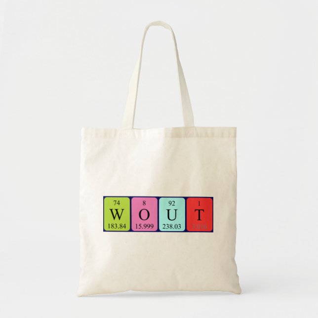 Wout periodic table name tote bag (Front)