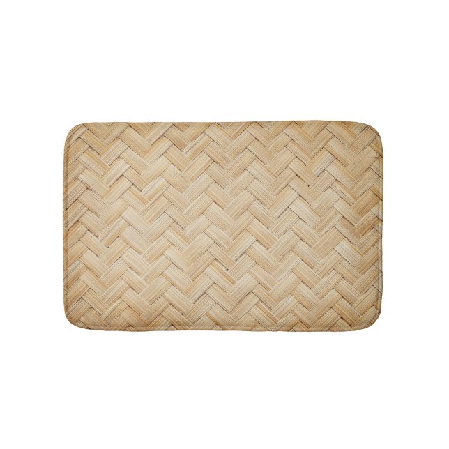 Woven Bamboo Abstract Texture Background. Bath Mat (Front)