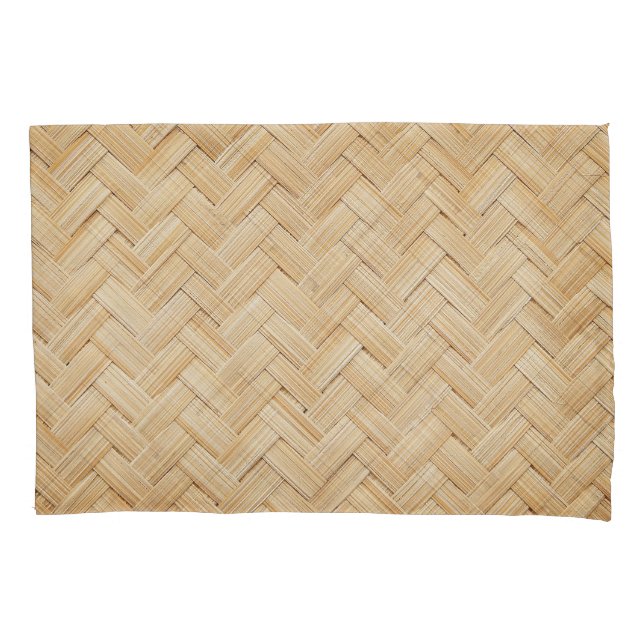Woven Bamboo Abstract Texture Background. Pillowcase (Front)
