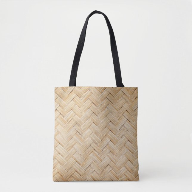 Woven Bamboo Abstract Texture Background. Tote Bag (Front)