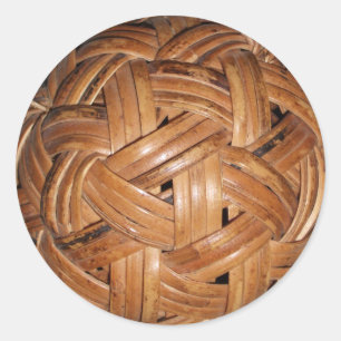 Woven, Basket Weave, Ball Classic Round Sticker