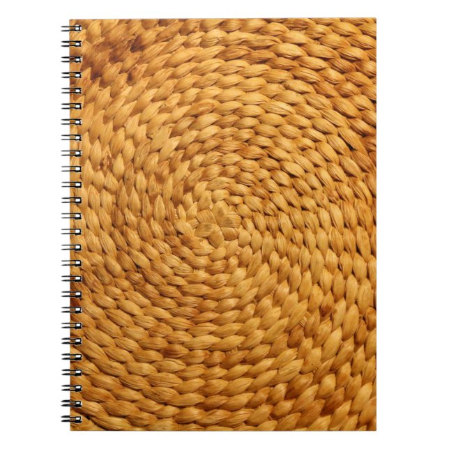woven bast background texture brown notebook (Front)