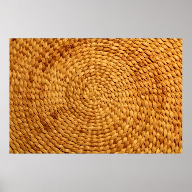 woven bast background texture brown poster (Front)