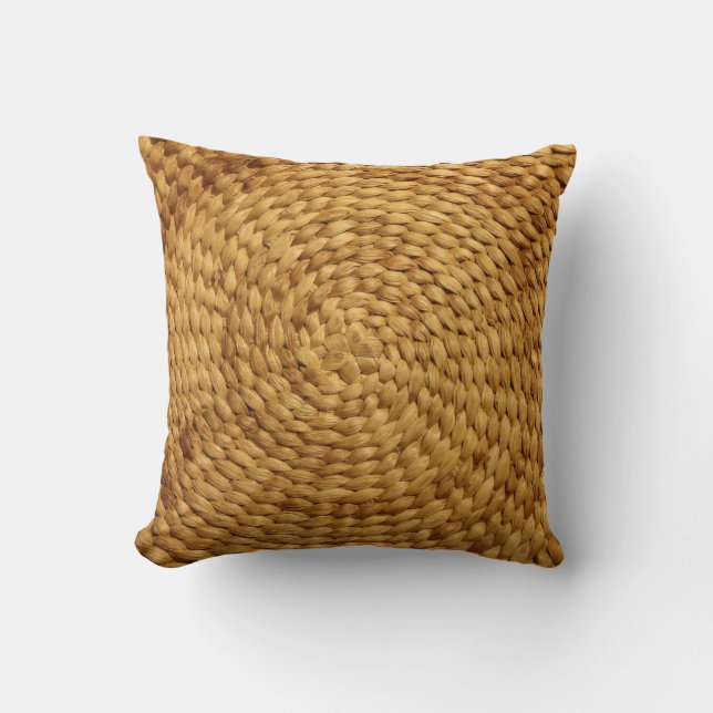 Woven Bast: Textured Brown Authenticity Cushion (Front)