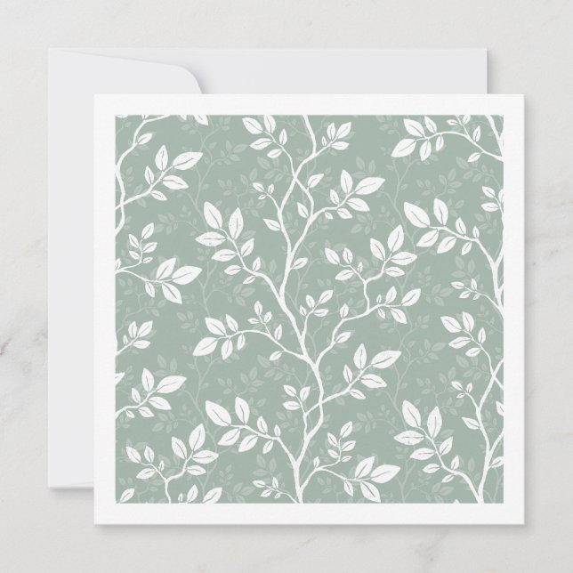 Woven Branches Spring Sage Minimalist Botanical Card (Front)