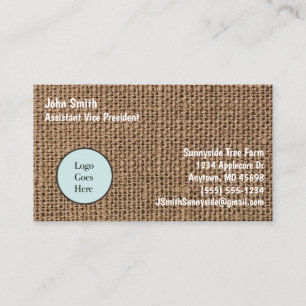 Woven Burlap Look Hessian Jute Custom 7 Line Business Card