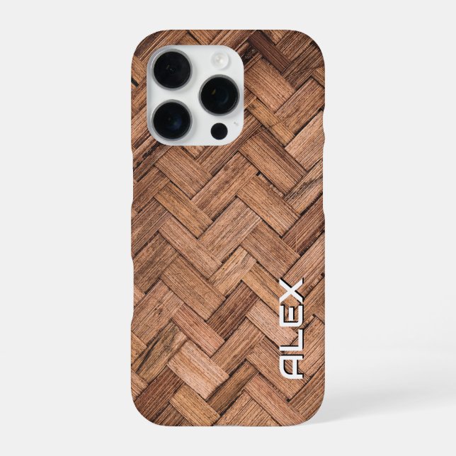 Woven Cane Pattern – Natural Fibre Texture iPhone Case (Back)