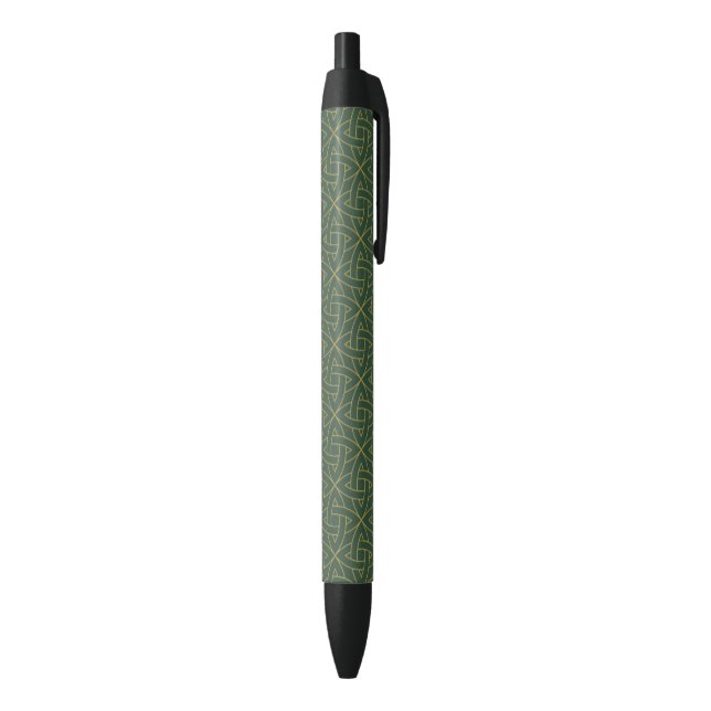 Woven Celtic Knot Pattern Black Ink Pen (Bottom (Vertical))