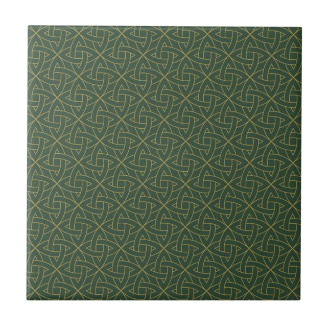 Woven Celtic Knot Pattern Ceramic Tile (Front)