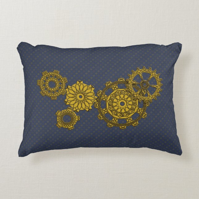 Woven Clockwork Accent Pillow (Front)