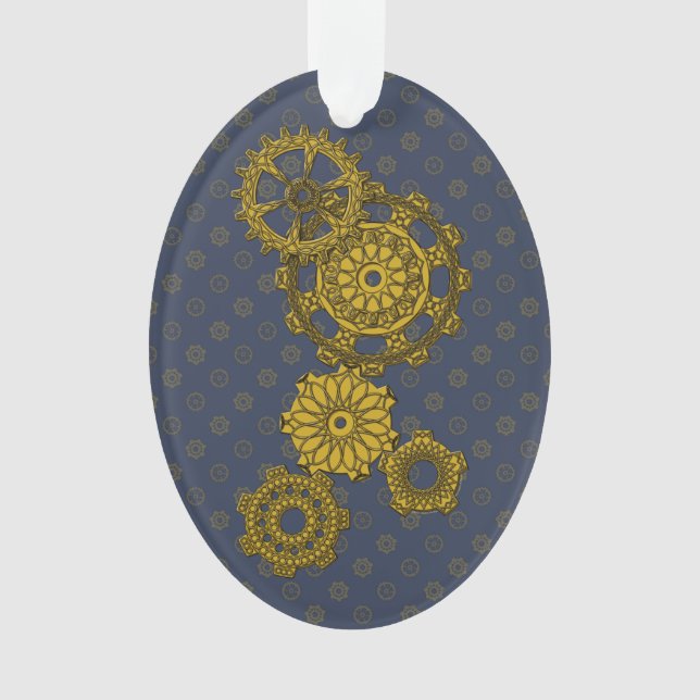 Woven Clockwork Acrylic Ornament (Front)