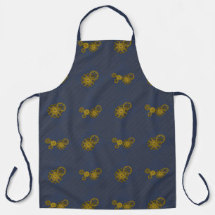Woven Clockwork All-Over Print Apron